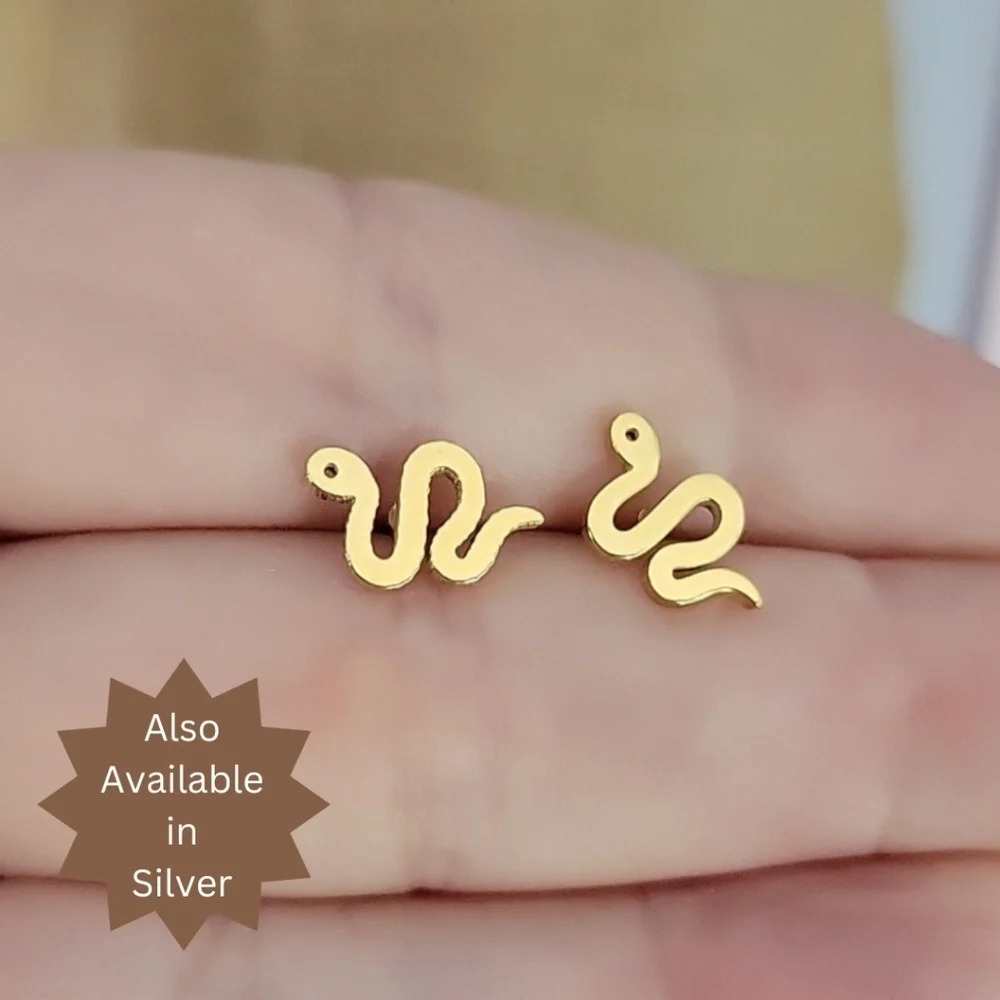 Snake Stud Earrings, choice of color